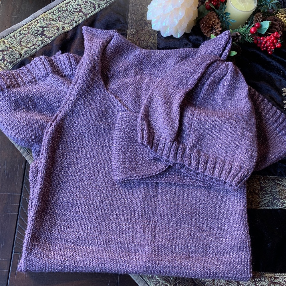 SALE🎁100% HANDMADE SOFT WOOL metallic non itchy Dress with hat and headband set